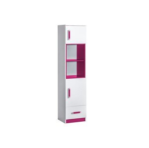 Polcos szekrény Akron K104 (Fehér + Rózsaszín)