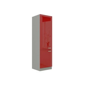 Szekrény ajtókkal Upa 113 Szürke + Fényes vörös